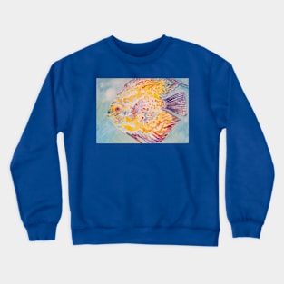 Rainbow Sea Fish Watercolor Painting Crewneck Sweatshirt